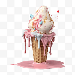 巧克力淋图片_食物粉色冰淇淋