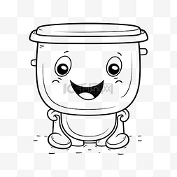 厕所素描图片_婴儿微笑桶的图像，双脚站在桶周