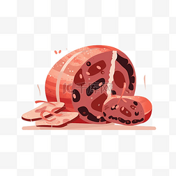 美食红色创意图片_食物美食肉类插画
