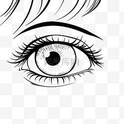 黑眼线图片_一个女孩的眼睛矢量插图轮廓素描