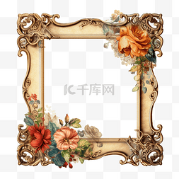 卡通木制边框图片_照相框木框鲜花透明