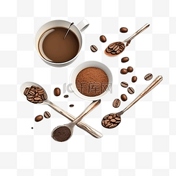 意式热咖啡图片_咖啡粉末褐色