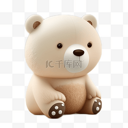 熊玩偶可爱白底透明