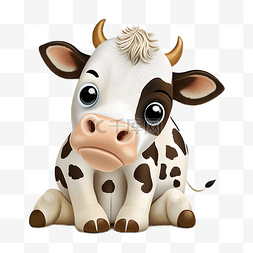 奶牛可爱立体插画
