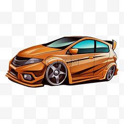 汽车橙色炫酷图案