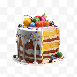 蓝莓草莓蛋糕图片_蛋糕白色黄色