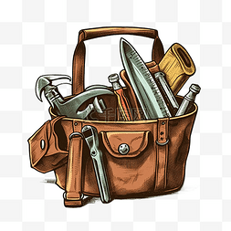 褐色行李箱图片_劳动节黄色工具