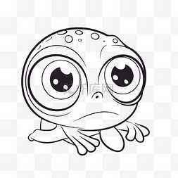 小青蛙着色页或其他带有眼睛轮廓