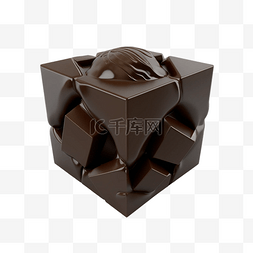 立方体质感图片_巧克力立方体卡通
