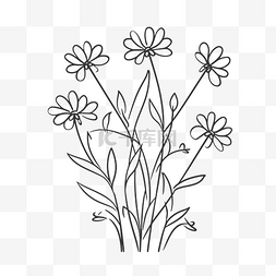 画上花图片_在白色背景轮廓草图上画几朵花 