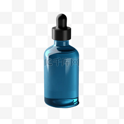 精油瓶子图片_玻璃瓶护肤品精油蓝色
