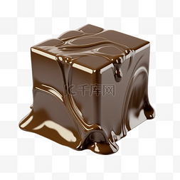 巧克力色图片_巧克力浅棕色立体方块卡通
