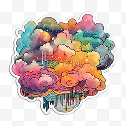 云朵彩色卡通