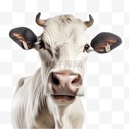 3d立卡通图片_白色奶牛牛头牲畜动物3d立体模型