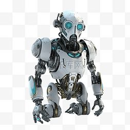 智能机器人ai图片_机器人科幻蓝色