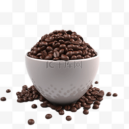 一袋咖啡豆图片_咖啡豆容器植物