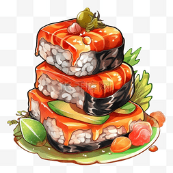 食物寿司堆叠图案