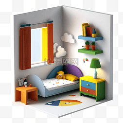 3d家具模型图片_房间模型3d极简图案