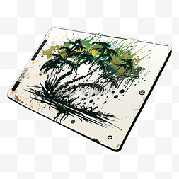 平板电脑绿树图案