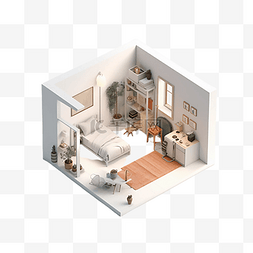 3d卡通房屋建筑图片_3d房间模型建筑地毯