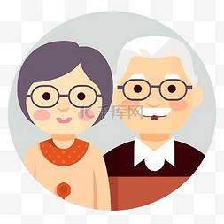 卡通人物头像老人图片_祖父母日家庭头像