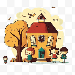 房子卡通线稿图片_卡通简笔画房子