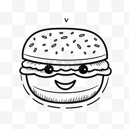 党徽素描图片图片_矢量图的汉堡与笑脸轮廓素描