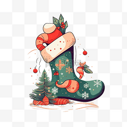 度过图片_圣诞节圣诞帽子和袜子