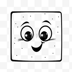面包的黑白方块有四只眼睛轮廓素