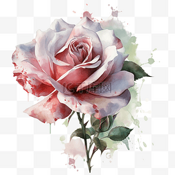 玫瑰花花瓣浪漫图片_玫瑰水彩花朵