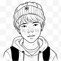 boy wearing a hat with a hat coloring books c