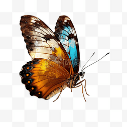 可爱昆虫插画图片_蝴蝶身体纤细翅膀色彩斑斓背景