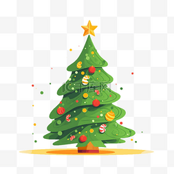 圣诞树吊坠图片_圣诞节彩色圣诞树星星装饰卡通