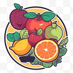 水果柠檬图图片_水果盘装图案