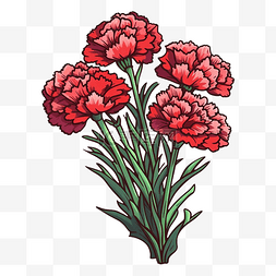 康乃馨花束红色图案