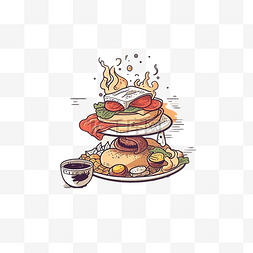 汉堡原材料图片_食物卡通可爱插画