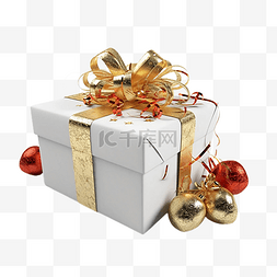 红色节日礼物盒图片_圣诞节礼物圆球