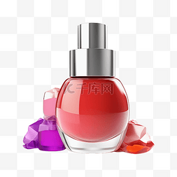 液体3d化妆品图片_3d化妆品精致红色液体