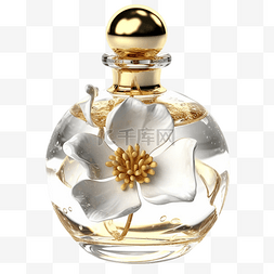 香水鲜花玻璃瓶金色透明