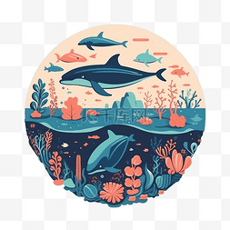 海洋环境插画用图