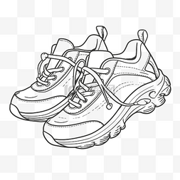 鞋字体图片_可打印的步行鞋着色页轮廓草图 