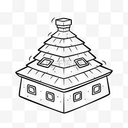 房子形状的金字塔轮廓素描 向量