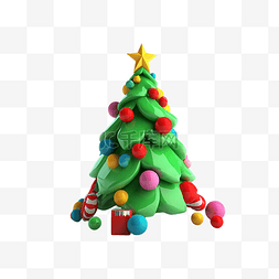 小铃铛圣诞元素图片_圣诞节卡通圣诞树