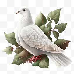 和平鸽和橄榄枝图片_白鸽橄榄枝插画