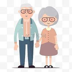 祖父母日夫妻卡通