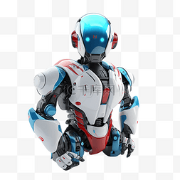 科技手红色图片_机器人智能蓝色