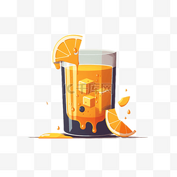 创意西瓜汁图片_橙子切片装饰