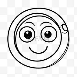 环环形圈图片_白色圆圈微笑着眼睛轮廓素描 向