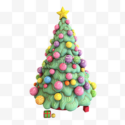 圣诞节装饰树图片_圣诞节彩色树