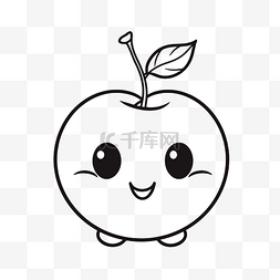 樱桃卡通png图片_卡通苹果可爱绘图绘图插图着色轮